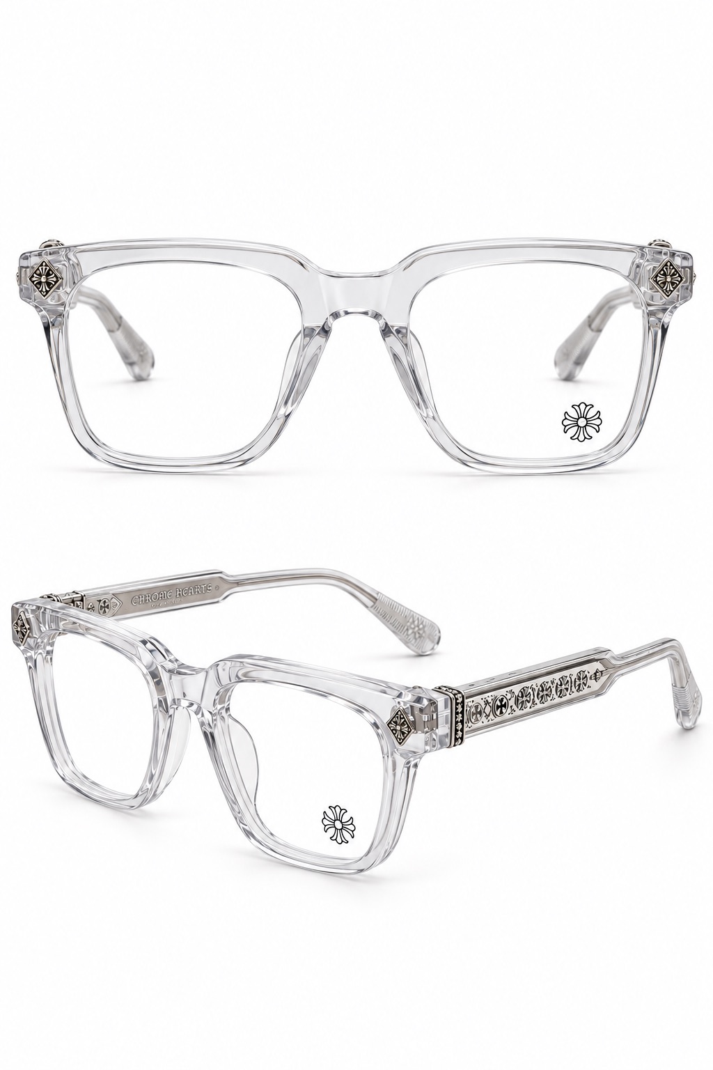 Montura CHROME HEARTS 0001 color CRISTAL HERRAJE DIAMANTE